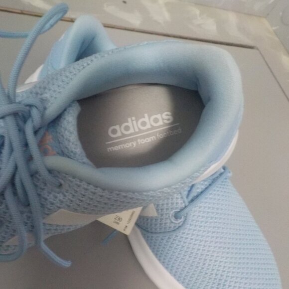 ADIDAS CLOUDFORM WOMENS SIZE 6M LIGHT BLUE AND WHITE QT RACER SNEAKERS - Picture 5 of 11